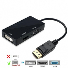 CONVERSOR DISPLAYPORT X HDMI FEMEA / VGA FEMEA / DVI-I DUAL LINK FEMEA F3 F1037*