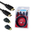 CABO HDMI V1.4 01.5M + 2 ADAPTADORES MINI E MICRO HDMI CB0126