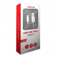 CABO USB PARA USB TIPO C 01,0M C3TECH BRANCO CB-C11WH