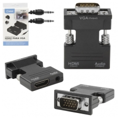 CONVERSOR VGA DB15 MACHO X HDMI FEMEA + AUDIO P2 LOTUS LT-A266 AD0568LT