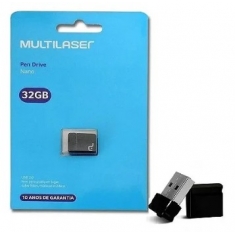 PEN DRIVE 32GB USB 2.0 MULTILASER NANO PRETO PD055