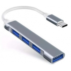 HUB USB TIPO-C 3.1 04 PORTAS USB 3.0 BOMMAX BM-A058 CINZA