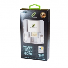 CARREGADOR TOMADA 25W 1 USB TIPO-C 5.0A COM CABO TIPO-C X-CELL XC-UR28 AD0642XC