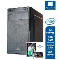 PC MULTI INTEL I3 10105F 3.70GHZ/MB H510/DDR4 8GB/SSD 240GB/GAB 200W/PL VIDEO 1GB/COM CABO