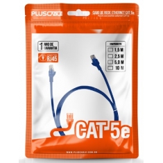 PATCH CORD RJ45 CAT5E 01,5M AZUL PLUSCABLE PC-ETHU15BL