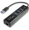 ADAPTADOR DE REDE USB 3.0 1000MBPS GIGABIT + HUB USB 3 PORTAS 3.0 EXBOM UHL-300